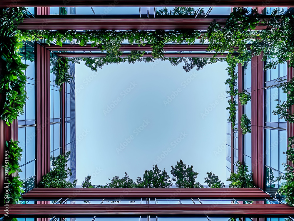 Obraz premium Photo Modern Architecture Green Building, Sustainable Design, Sky View
