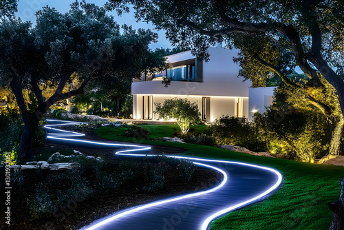 Photo: Modern Home, Night, ...