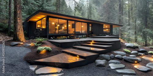 Photo Modern Cabin Forest R...