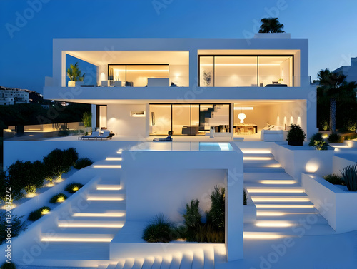 3D Illustration Modern Whit...