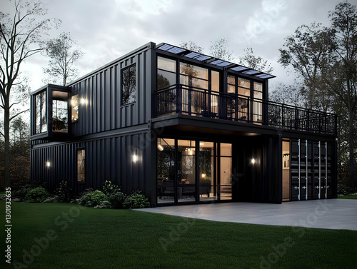 3D Illustration Modern Blac...