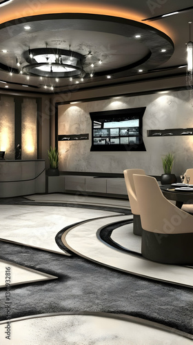 3D Illustration Modern Inte...
