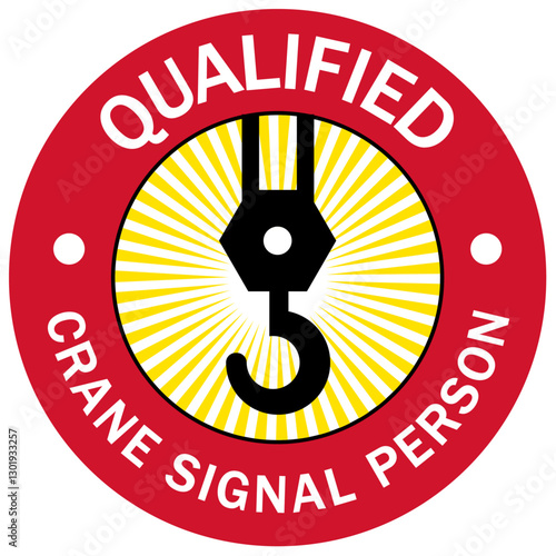 Crane operator qualified badge logo qualified signal person