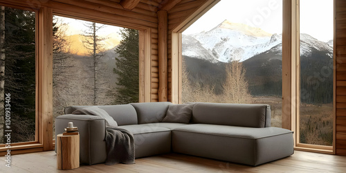 Cozy Cabin Interior 3D Illu...