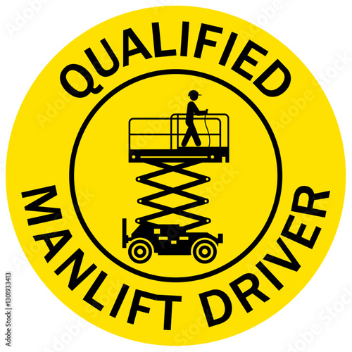 Crane operator qualified badge logo qualified manlift driver