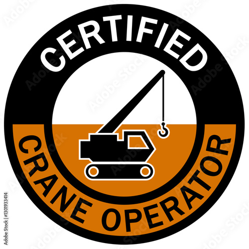 Crane operator qualified badge  logo certified