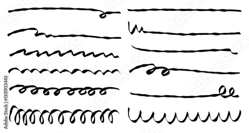 手書きの装飾ラインのセット、デコレーション