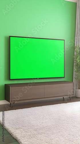 3D Illustration Green Scree...