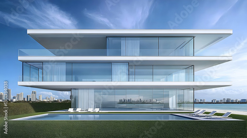 3D Illustration Modern Glas...