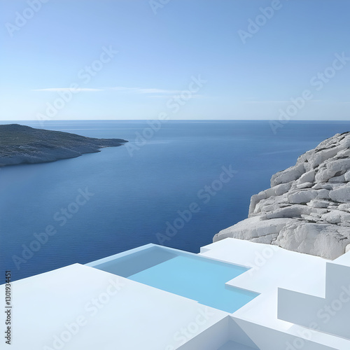 Photo: Infinity Pool, Ocean View, White Architecture, Blue Sky