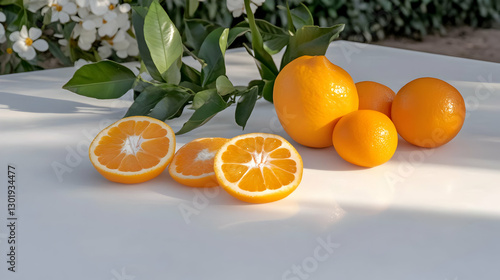 Photo Fresh Oranges, Slices...