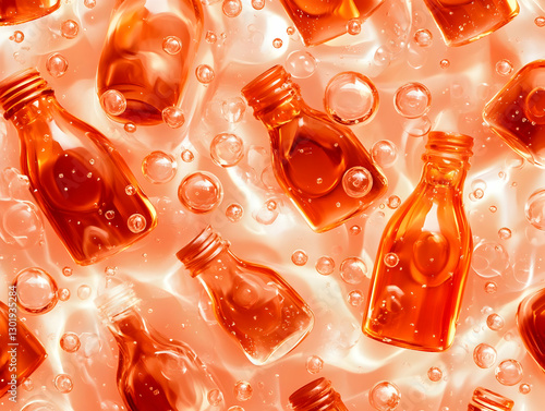 3D Illustration Orange Liqu...