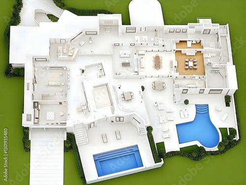3D Illustration Modern Hous...