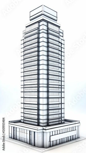 3D Illustration Modern Buil...