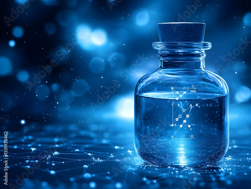 3D Illustration - Blue Chem...