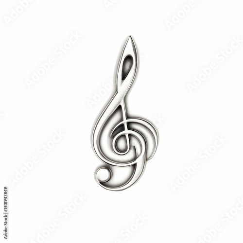 3D Illustration Silver Treb...