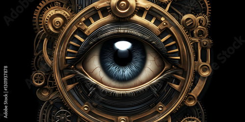 Steampunk Eye 3D Illustration