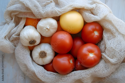 Photo Fresh Tomatoes, Garli...