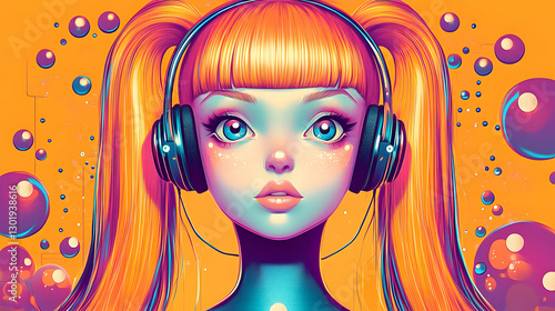 Illustration Girl with Head...