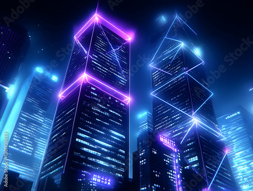 Neon Cityscape Illustration