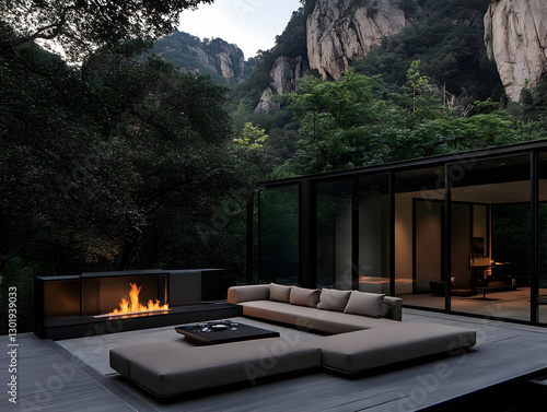 Photo Modern Home Patio Fir...