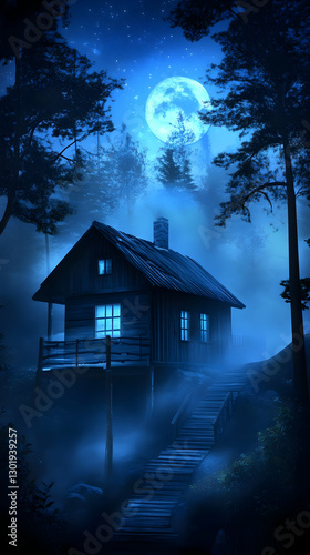 Illustration of Cabin in Mo...