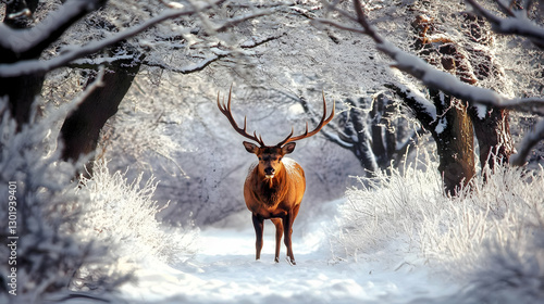 Photo Majestic Deer in Snow...