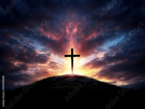Illustration of Cross Silho...