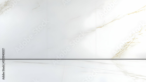 3D Illustration White Marbl...
