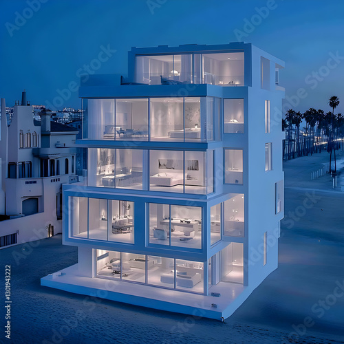 3D Illustration Modern Beac...
