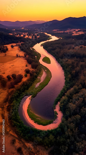 Sunset River Landscape Phot...
