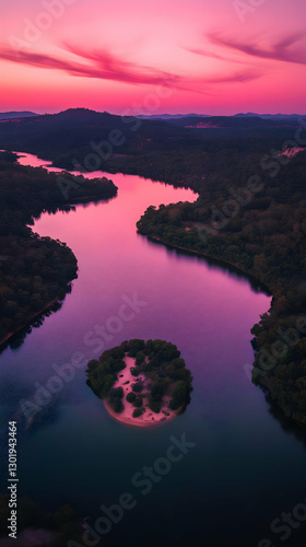 Photo - Pink Sunset River I...