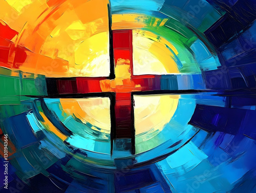 Vibrant Abstract Cross Pain...