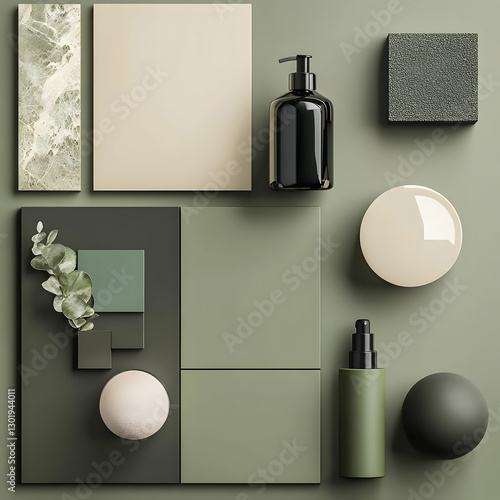 Sage Green Abstract 3D Back...