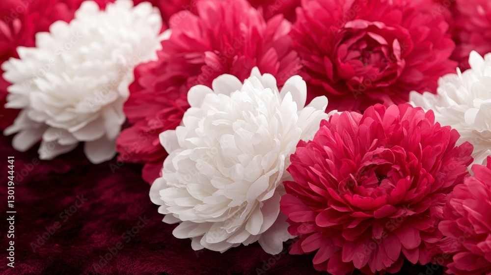 Crimson White Peonies Elegant Floral Background Wedding Romance Crimson White Peonies Elegant Floral Background Wedding Romance