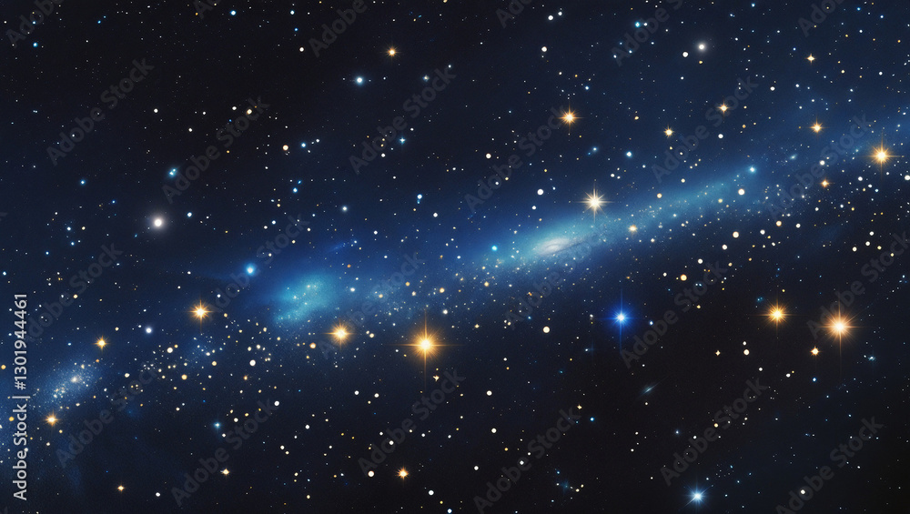 Fototapeta premium Vast Night Sky Filled with Twinkling Stars, Deep Space Galaxy View on a Dark Cosmic Background