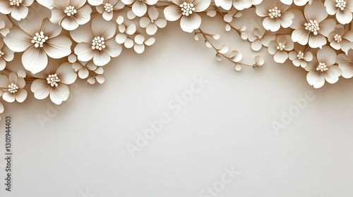 3D Illustration Floral Back...