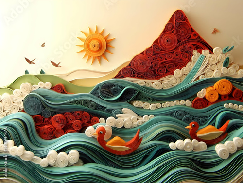 Paper Quilling Illustration...