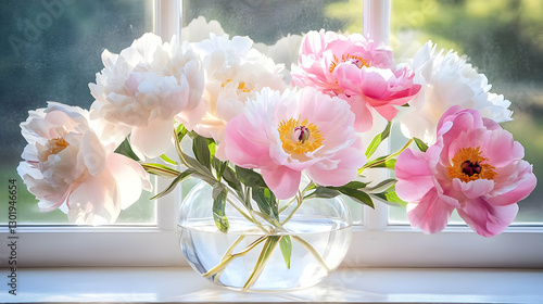 Photo Pink and White Peonie...