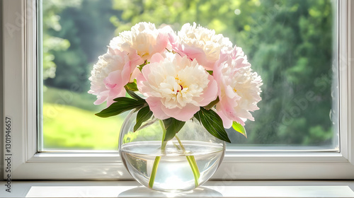 Photo Pink and White Peonie...