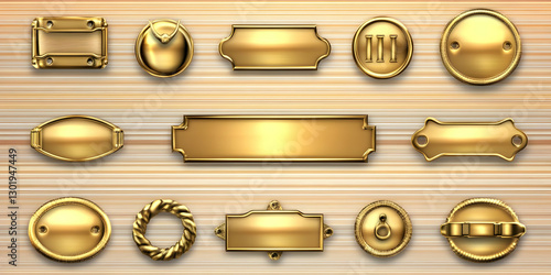 Illustration Set of Gold La...