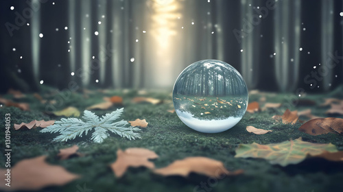 Winter Forest Reflection Gl...