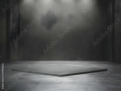 3D Render Empty Dark Room B...