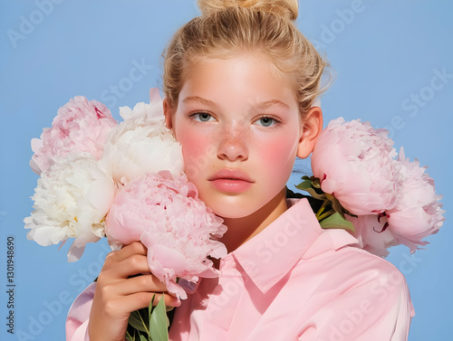 Photo, Girl with Pink and W...