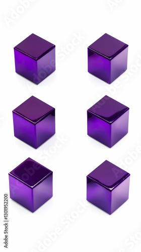 3D Illustration, Purple Cub...