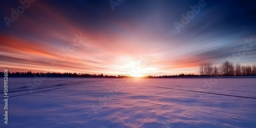 Photo Winter Sunset Landsca...