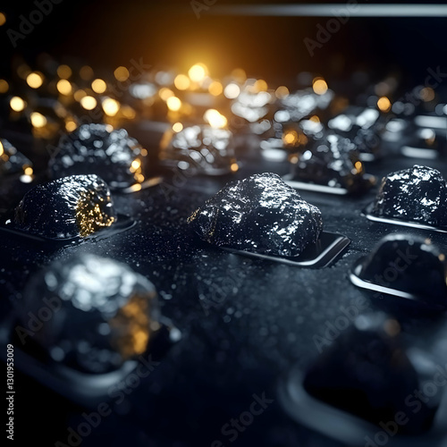 3D Render Dark Ore Abstract...