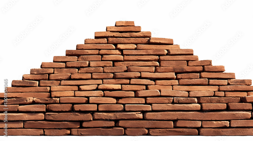 Obraz premium Photo Red Brick Wall Triangle Structure Building Material Construction
