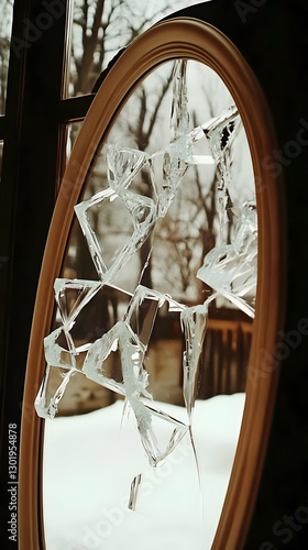 Photo Broken Oval Window Gl...