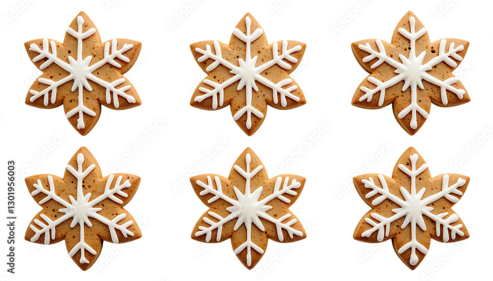 Gingerbread Snowflake Cookie Festive Winter Treat, Brown and White Icing for Sweet Lovers png Gingerbread Snowflake Cookie Festive Winter Treat, Brown and White Icing for Sweet Lovers png